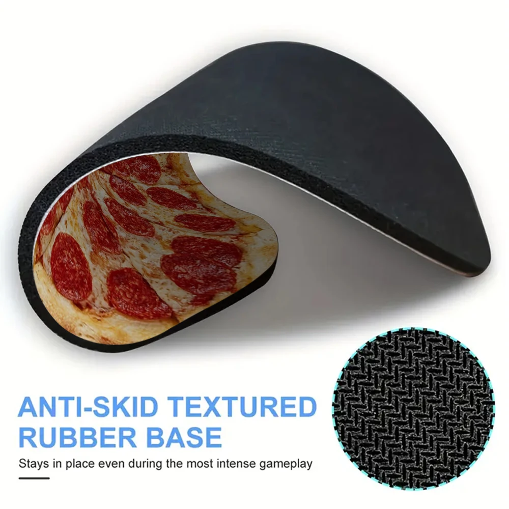 Funny round mouse pad pizza print