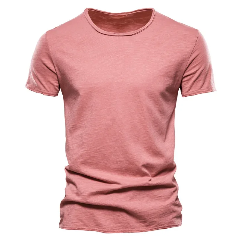 Solid Color T Shirt Men Casual O-neck Top Tees Men Summer Classic Cotton t shirt for men