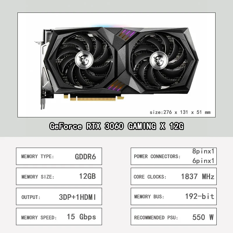 MSI New GeForce RTX 3060 GAMING 12G X Z TRIO VENTUS 192 256bit GDDR6 Video  Cards GPU Graphic Card RTX3060 TI LHR - AliExpress