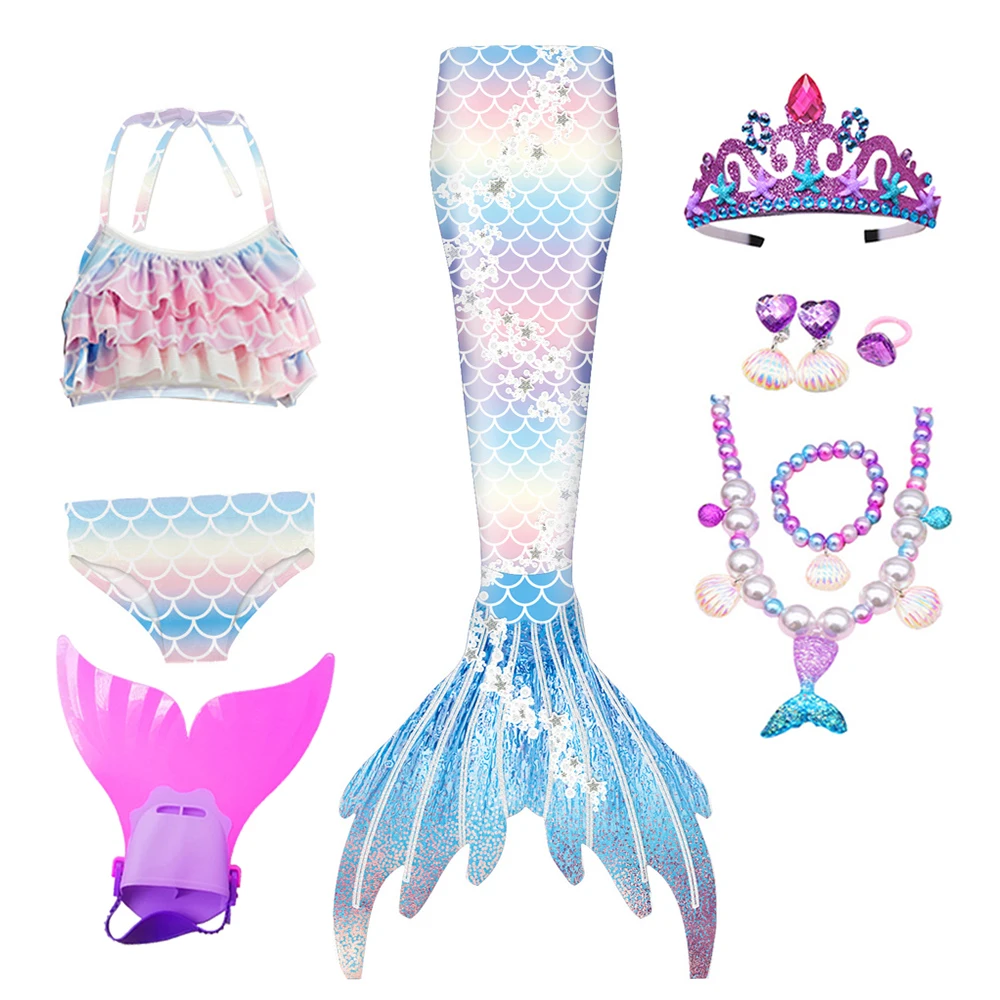 

New Mermaid Tails Swimsuit For Girls Kids Summer Mermaid Dress Swimming Pool Suit For Girls Little Mermaid Cosplay Costume Gifts