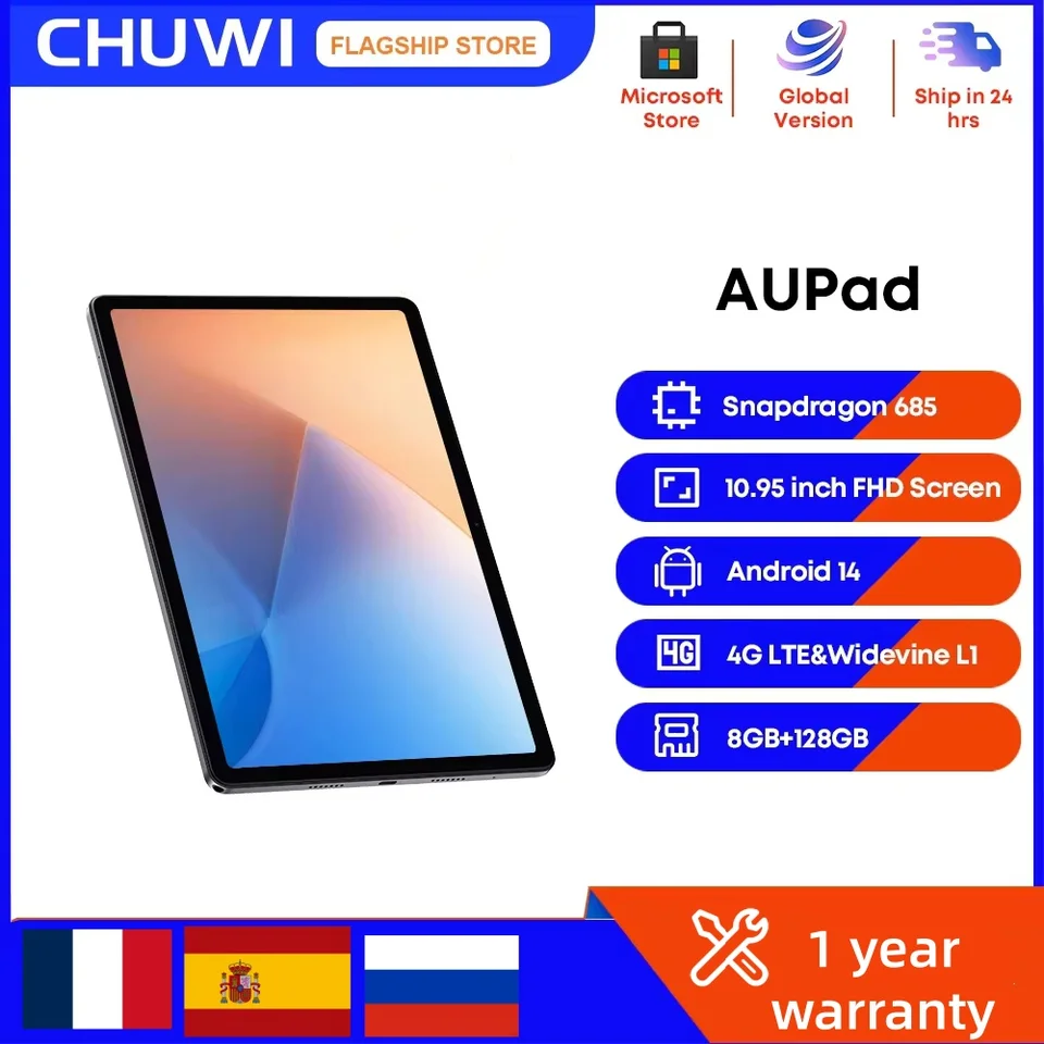 CHUWI タブレット AuPad Android 14 タブレット 10.95 インチ FHD+2K