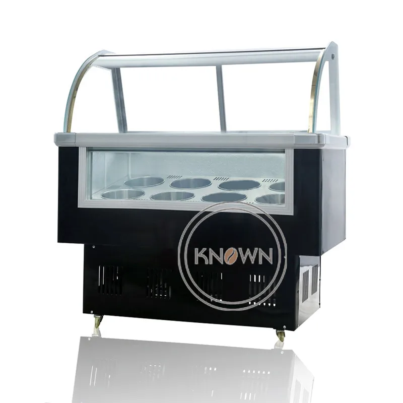 Ice Cream Display Freezer Commercial Mini Ice Cream Display Refrigerator Stainless Steel Cover Glass 3