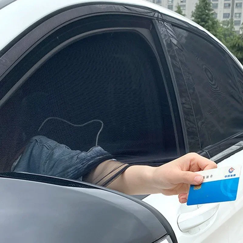 Car Window Sunshade 4PC Universal UV Protection Mesh Window Shade Anti-Mosquito Privacy Sun Visor for Car Side Windows