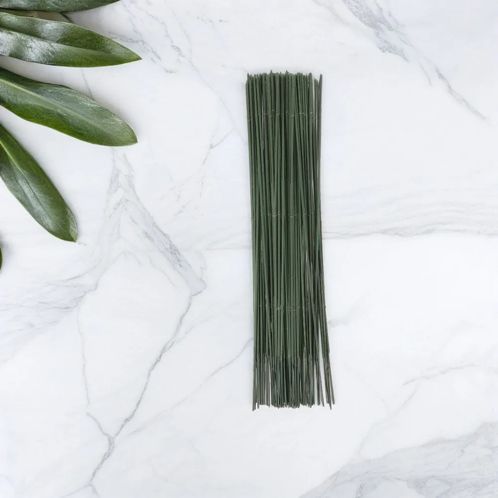 100Pcs 녹색 꽃 줄기 와이어 유연한 DIY 꽃꽂이 공예 용품 인공 꽃 웨딩 ..