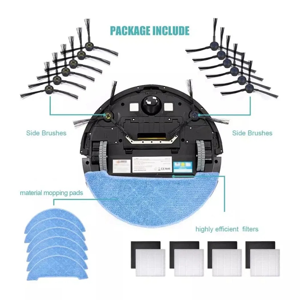 

10pcs Vacuum Spare Parts Side Brushes Brush For V8S Robot Vacuum Cleaner Absolute Replacement Attachment
