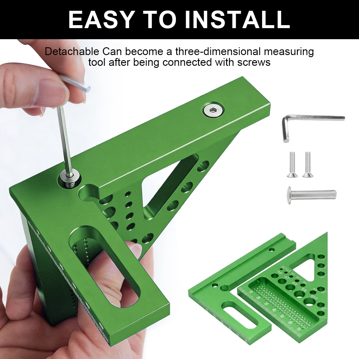 ABS 다기능 목공 각도 조정자, 측정, 위치 지정, 드릴링, 마킹, 초보자를 위한 필수 도구