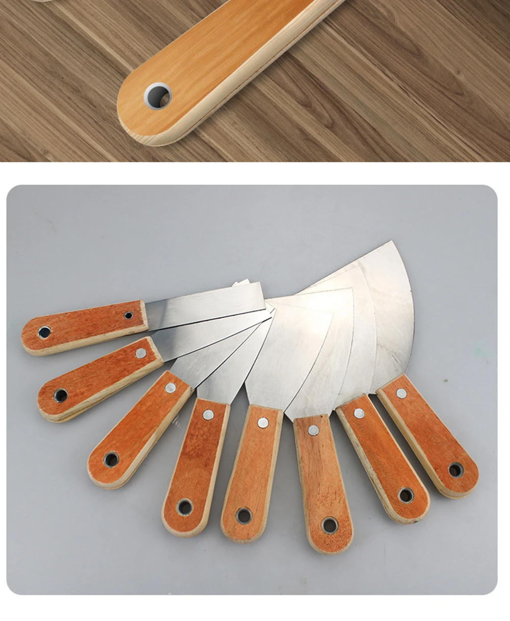 Putty Knife Scraper Stainless Steel Putty Knife Paint Tool Plaster Shovel Filling Spatula Wallpaper Paint Scraper Clean Spatula Construction Tool