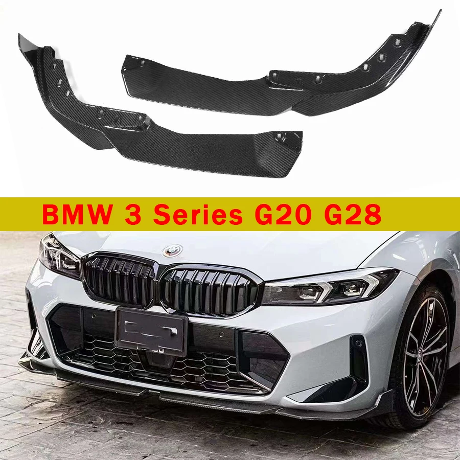 

For BMW 3 Series G20 G28 2023+ Carbon Fiber Front lip Car Front Bumper Diverter Spoiler Diffuser Front lip chin Car Accessories