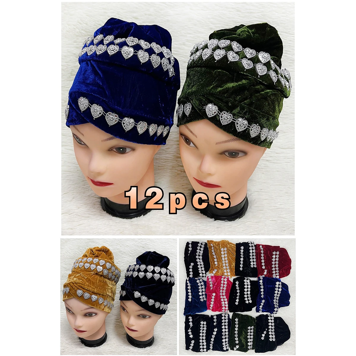 

Special Price Limited Time Discount Flannel Hat Women Cap Forehead Cross Muslim Base Scarf Indian National Style Pearl Headdres