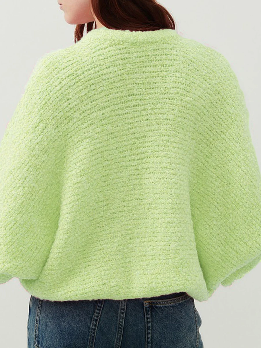 Ladies Cozy Knit Cardigan with V-Neckline Soft Fuzzy Texture Long Sleeves and Button-Front Closure for Warmth and Style