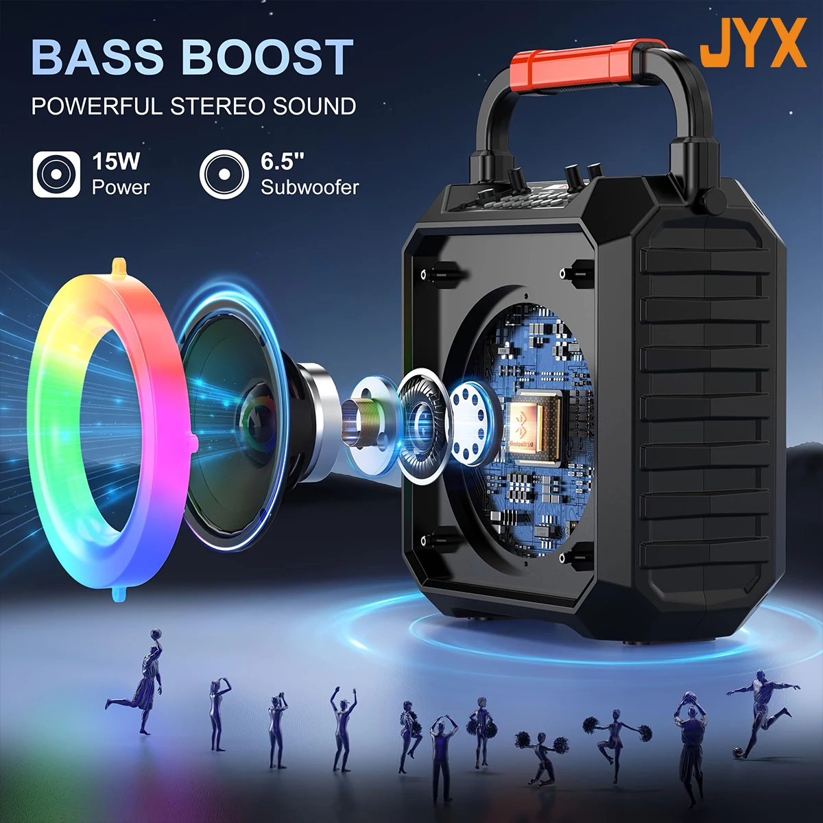 T17 Karaoke Machine Comes with 2 Wireless Karaoke Microphones, Portable Bluetooth Speaker Home Karaoke 0K System, with Rgb Colorful Lights 5