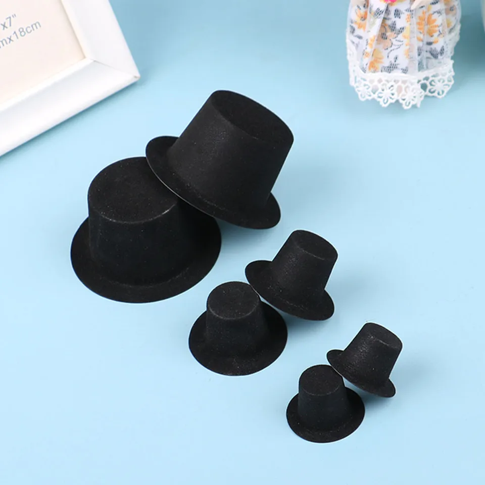 24 Pièces Mini Chapeau De Clown, Chapeau De Bonhomme De Neige, Chapeau En Plastique Noir, Poupée, Accessoires De Bricolage, Bijoux Artisanat, Décoration De Noël Pour La Maison
