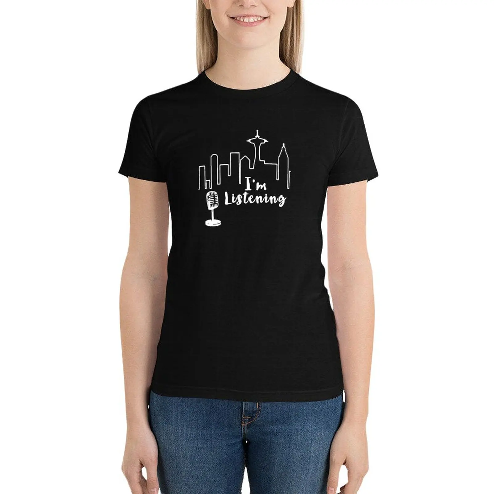 I'm listening T-Shirt Blouse kawaii clothes t-shirts for Women graphic tees funny
