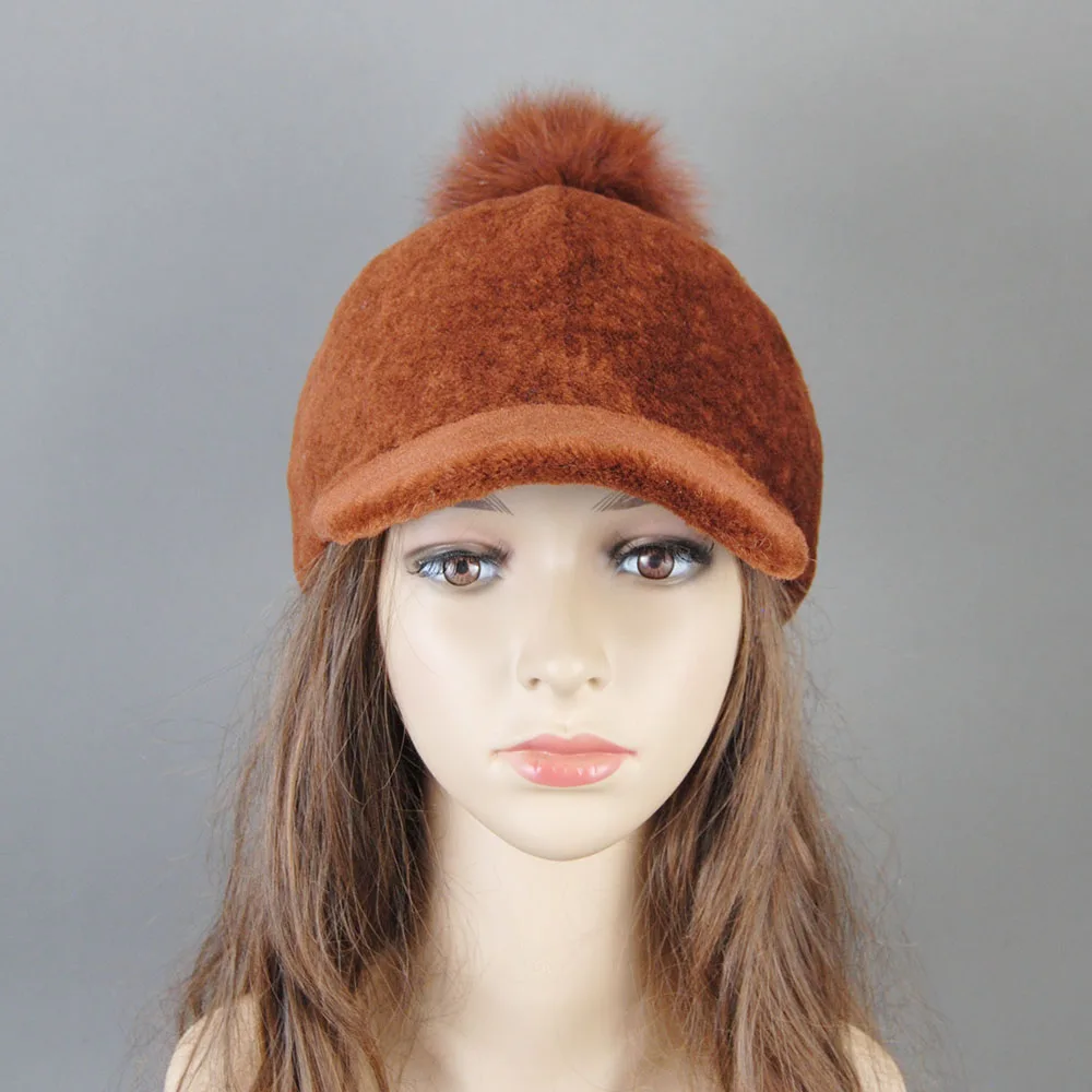 Autumn Winter Women Lamb Fur Caps Thicken Warm Solid Baseball Cap Female Velvet Kpop Gorras Fashion Wild Peaked Hat baseball cap