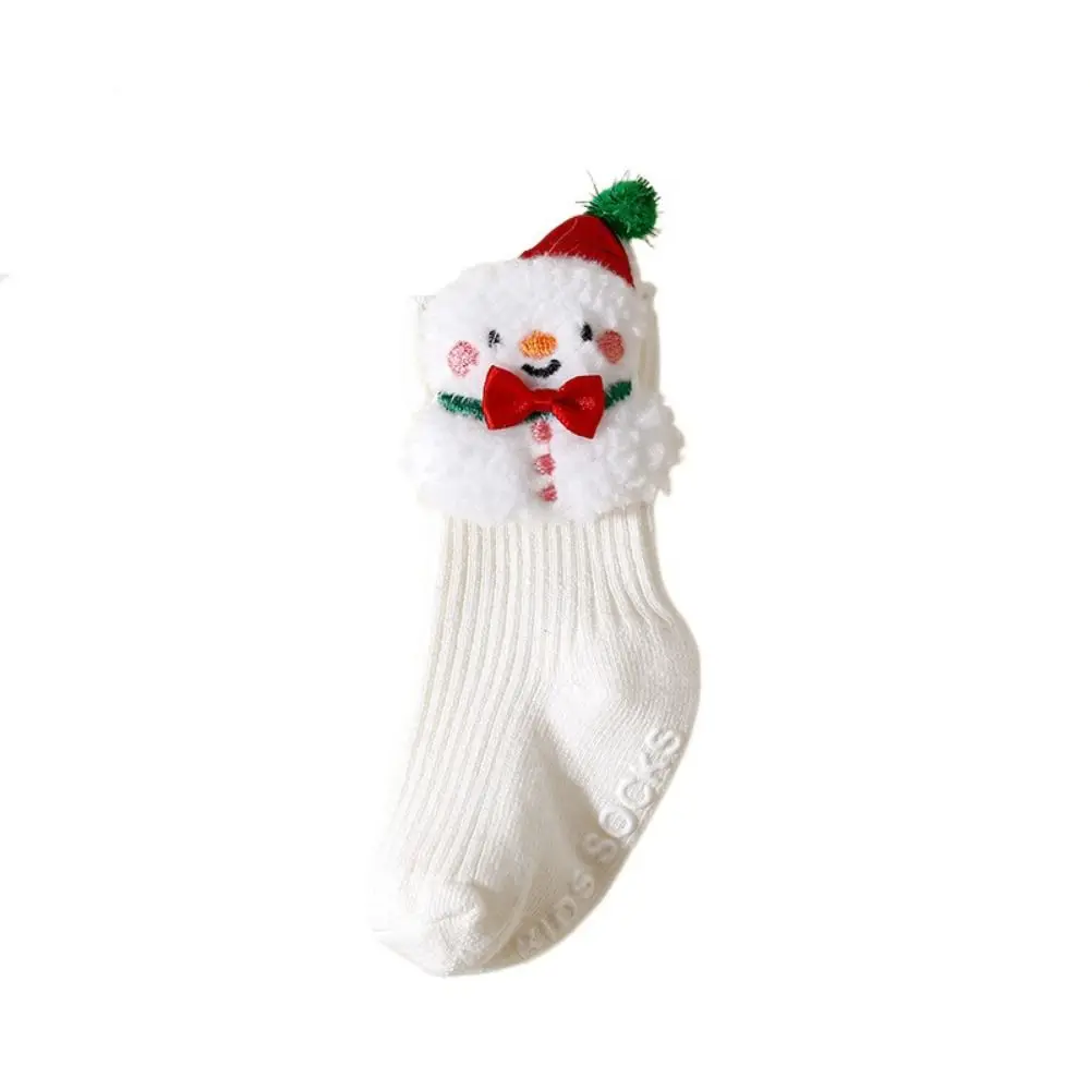 Breathable Soft Christmas Baby Socks Cotton Thicken Newborn Floor Socks Anti Slip Middle Tube New Year Toddler Socks 0-3 Years