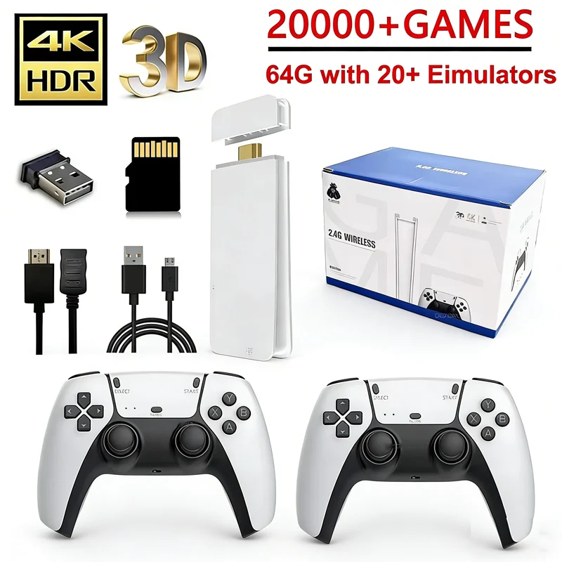 Nuevo 4K TV Game Stick M15 ultra 64G 128G reproductor de juegos portátil 2,4G controlador inalámbrico Dual más de 20000 juegos reproductor de juegos familiar