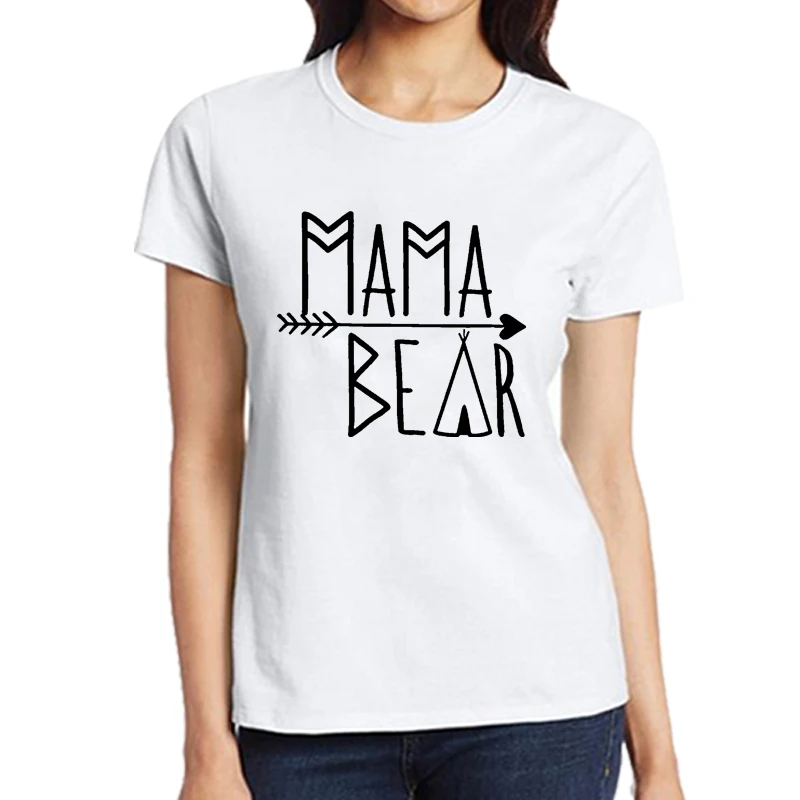 

Женские футболки, модные летние футболки в стиле Харадзюку, футболки с надписью «Мама Медведь», футболки с коротким рукавом, женская футболка большого размера