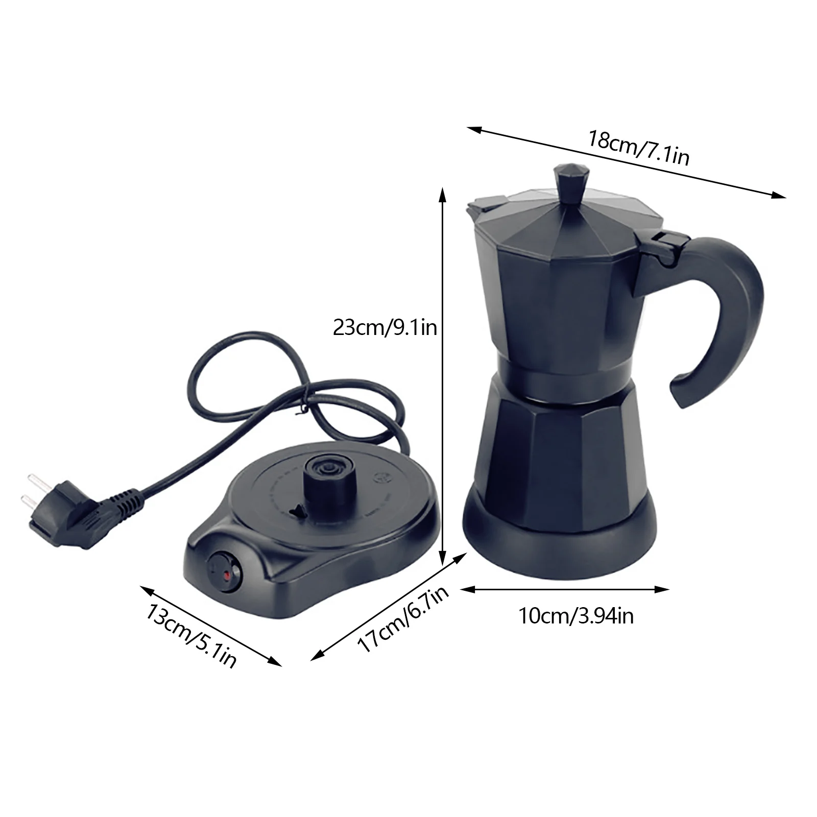 Cafetera de Aluminio Idealcasa Nero 6 tazas - Negro