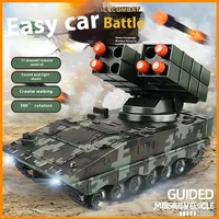 Military War 2.4g Rc Missile Vehicle Battle Remote Control Toy Car With Shoot Bullets Model Tank Electronic Acousto-Optic Toys 1