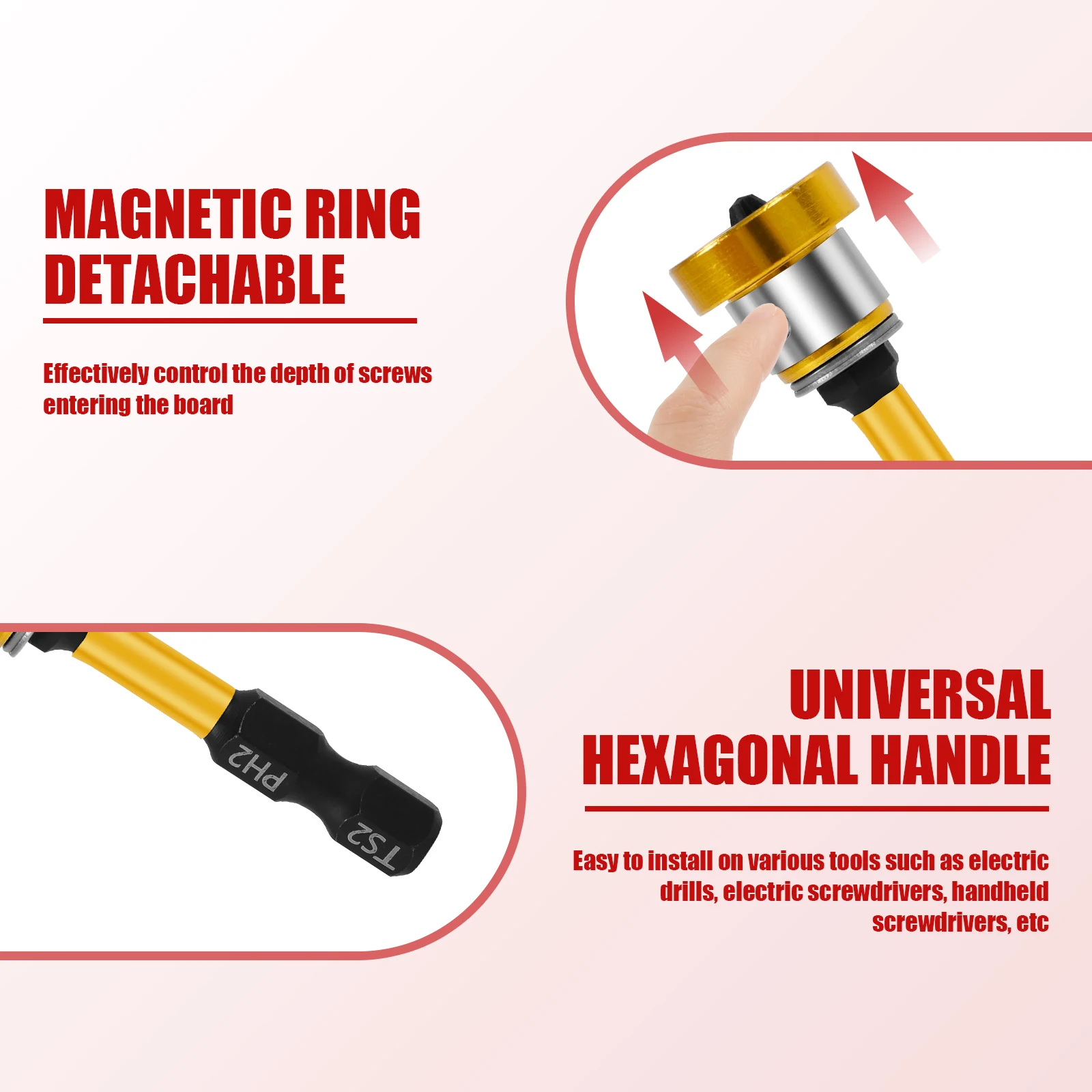 Magnetic Positioning Screwdriver Bits 6PCS, Drywall Screw Setter PH2 - View #8