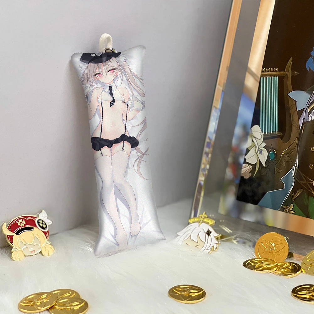 

Rurudo Mini Dakimakura Key Chain Key Ring Bag Pendant Anime Accessories Small Cute Body Pillow Keyring Phone Pendant Double Side
