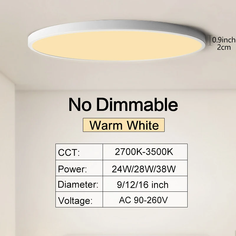 0.9inch Ultra-thin Ceiling lamp Smart APP/Remote Control LED Ceiling lights for Room Dimmable Panel light for Living Room Kichen ceiling lamp Ceiling Lights