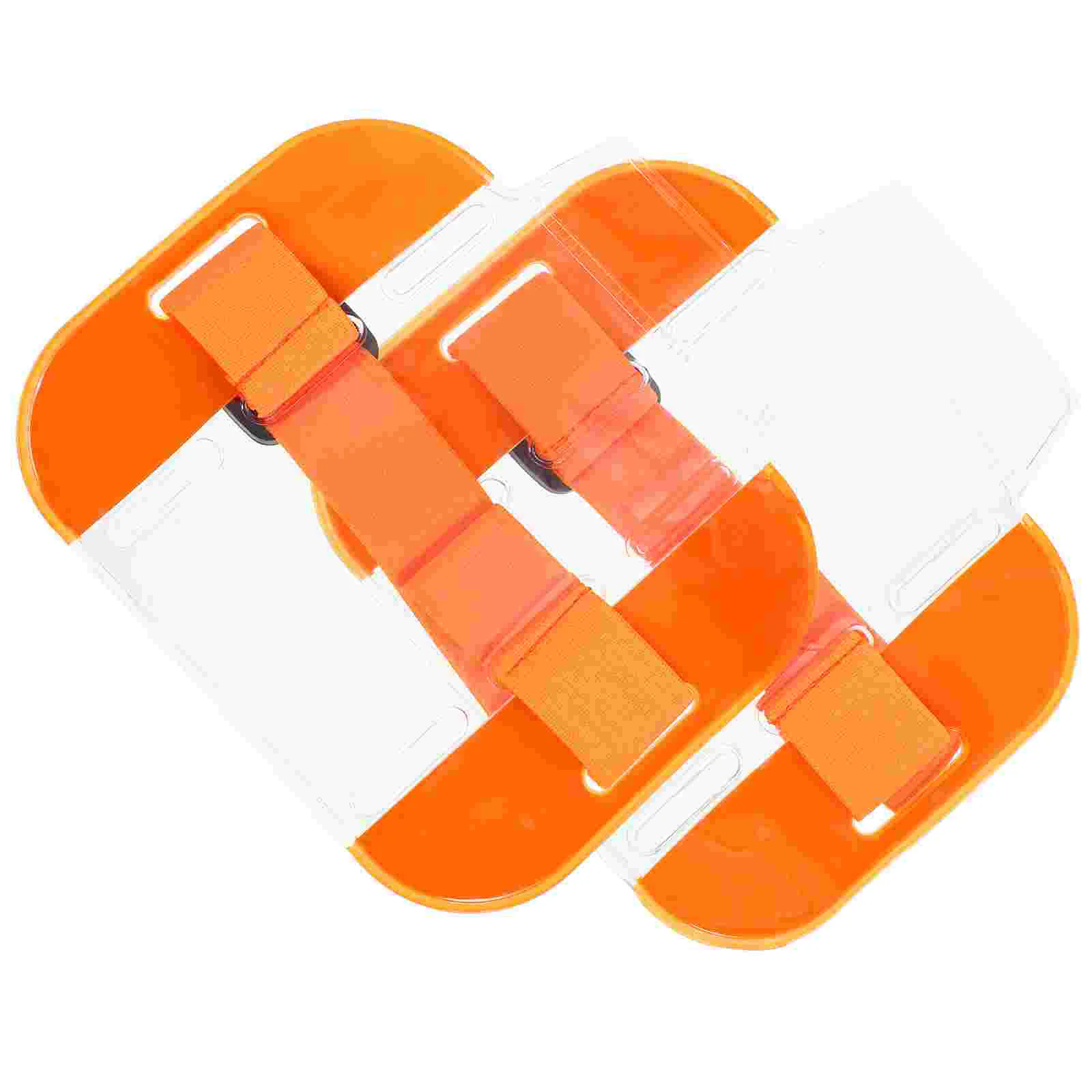 2 Pcs ID Card Armband Holder Security Badge Holders Bands Sleeve Nylon Pvc House Home Travel Staff