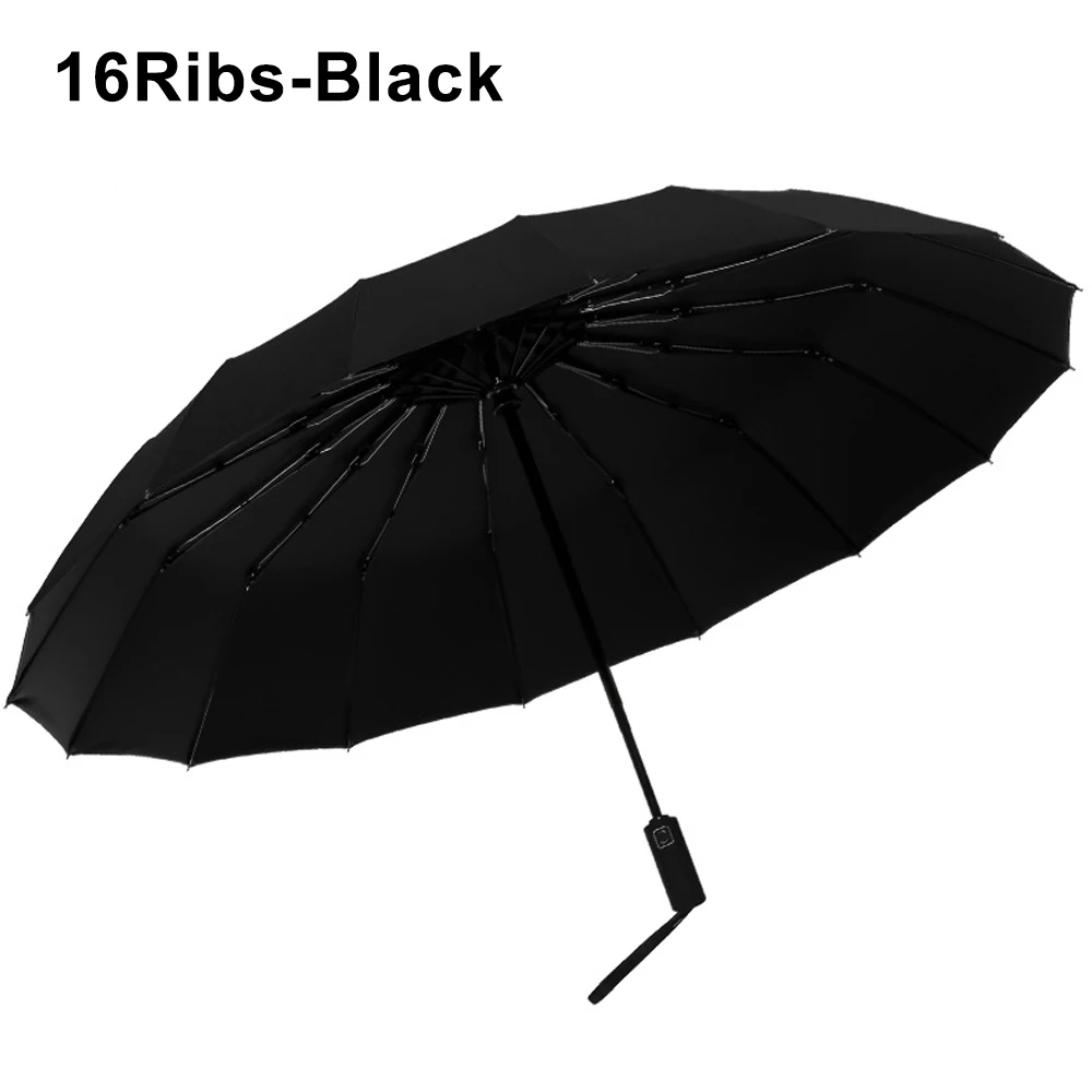 Folding Rain Umbrellas 16Ribs Large Strong Fully Automatic Umbrella Men Women Luxury Business