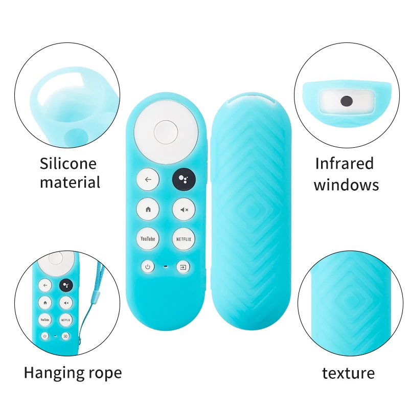 Silicone Remote Case Silicone Protective Case Google Chromecast SmartTV Remote Control Non-slip Soft Durable Shockpro Protective Cover Shell