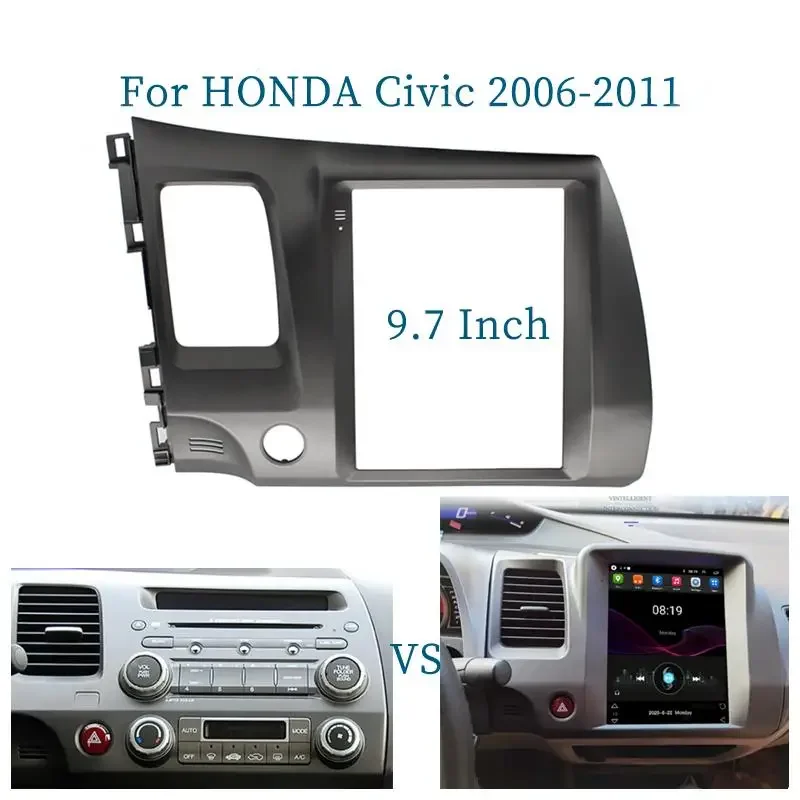 

Автомобильный радиоприемник 9,7 дюйма для Honda Civic 2006-2011, облицовка MP5, стереопанель, рамка для установки приборной панели 2Din