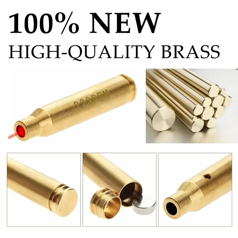 Brass Tactical Red Laser Bore Sighter For 9MM/.223/.308/7.62/.40/.45 Caliber
