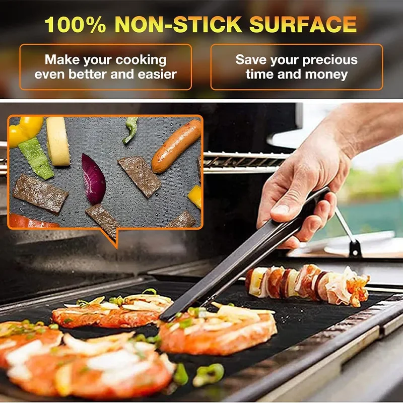 Oven Liners For Bottom Of Electric Gas Oven Reusable Non-stick Teflon Protector Mat Heat Resistant Grill Mats kitchen