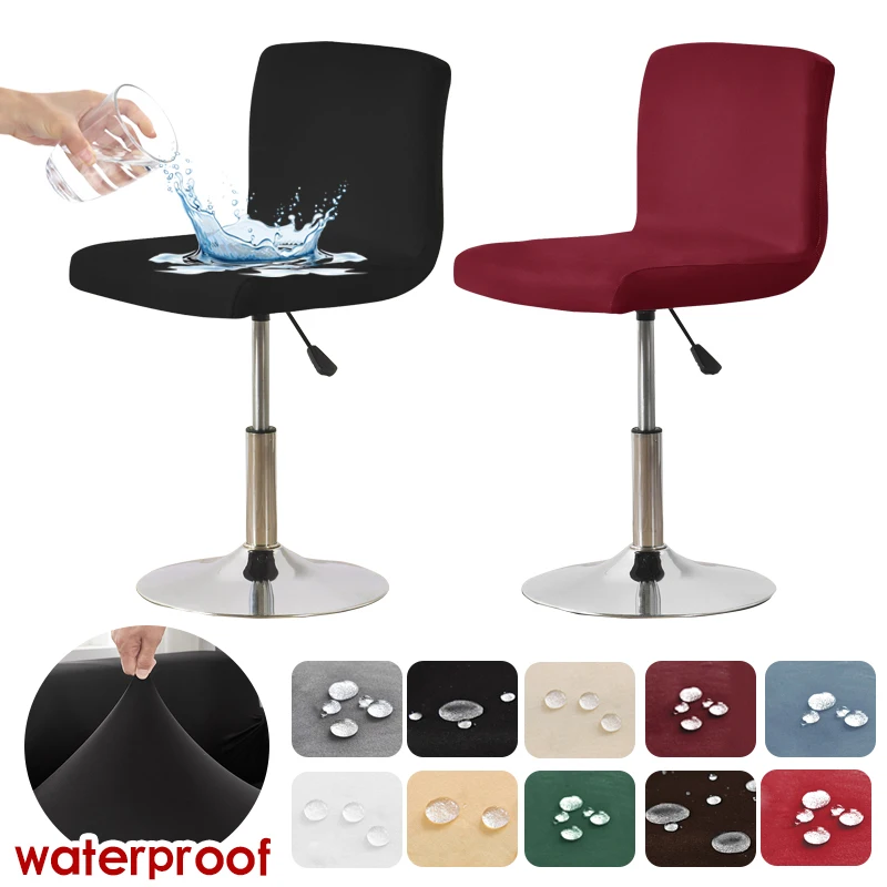 Housses De Tabouret De Bar En Similicuir PU - Lot De 2, 4 Ou 6 - Imperméables, Extensibles, Lavables - Pour Restaurant, Maison (Noir)