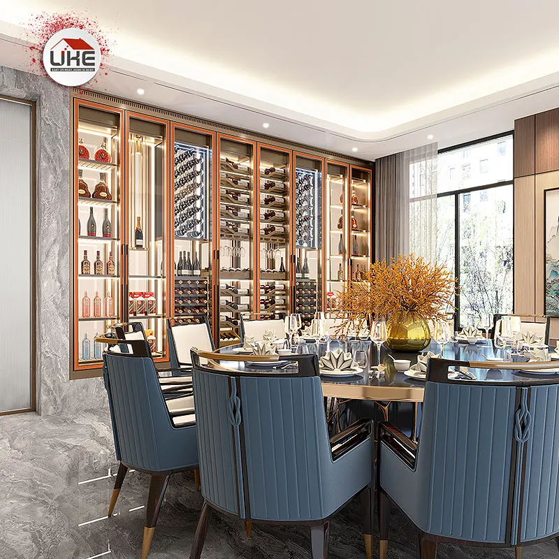 Temperature Wine Cabinet With Led Lights Stainless Steel Whiskey Wine ...
