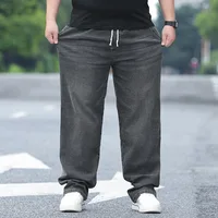 Jean surdimensionné 8XL pour hommes, taille élastique, coupe ample, pantalon en Denim confortable, grande taille 150KG, pantalon streetwear décontracté, nouveau 2