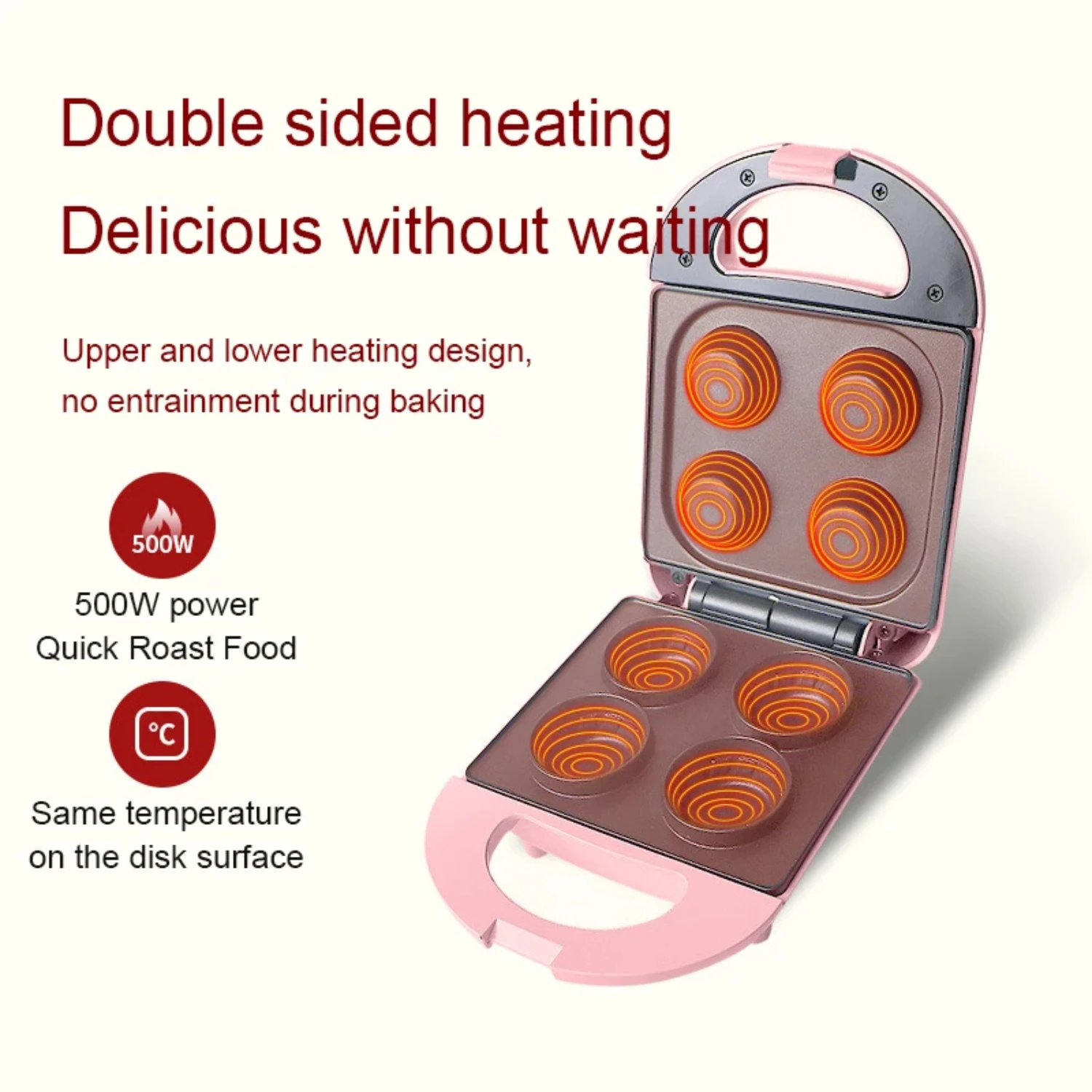New NEW Convenient Delicious Eggs Tart Roaster and Pancake Frying Pan Set for Perfect Waffle Bowl Breakfast Machine-Sandwich H
