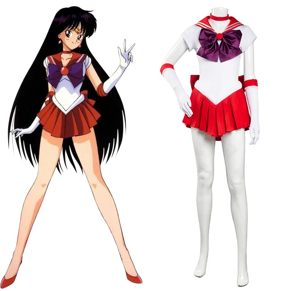 

Anime Sailor Moon Costume Hino Rei Cosplay JK Uniform Halloween Carnival Suit For Women Girls