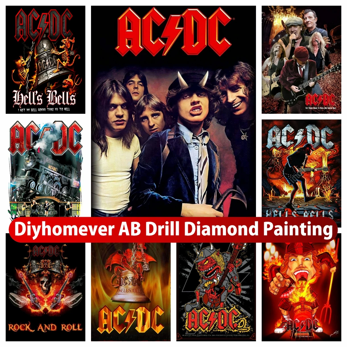 

AC/DC Rock Band 5D DIY AB Drill Diamond Painting Embroidery Music Art Cross Stitch Mosaic Rhinestones Hobby Home Decor