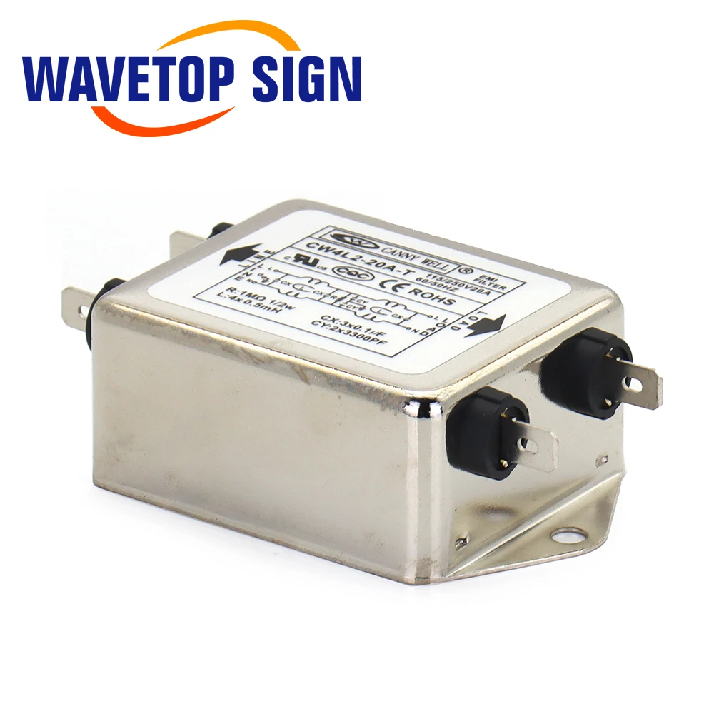 CANNY WELL CW4L2-20A-T EMI 파워 필터, 레이저 기계용 단상 CW4L2-10A -T CW4L2-6A -T, AC 115V, 250V, 20A, 50Hz, 60Hz