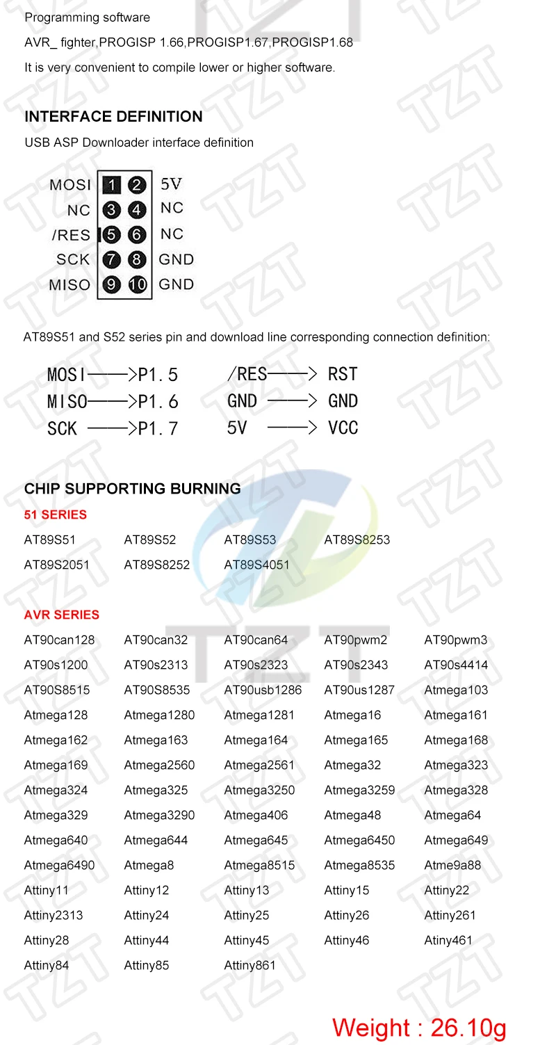 Usbasp usbisp avr programmierer usb isp usb asp atmega8 atmega128 unterstützung win7 64 – Detail 2