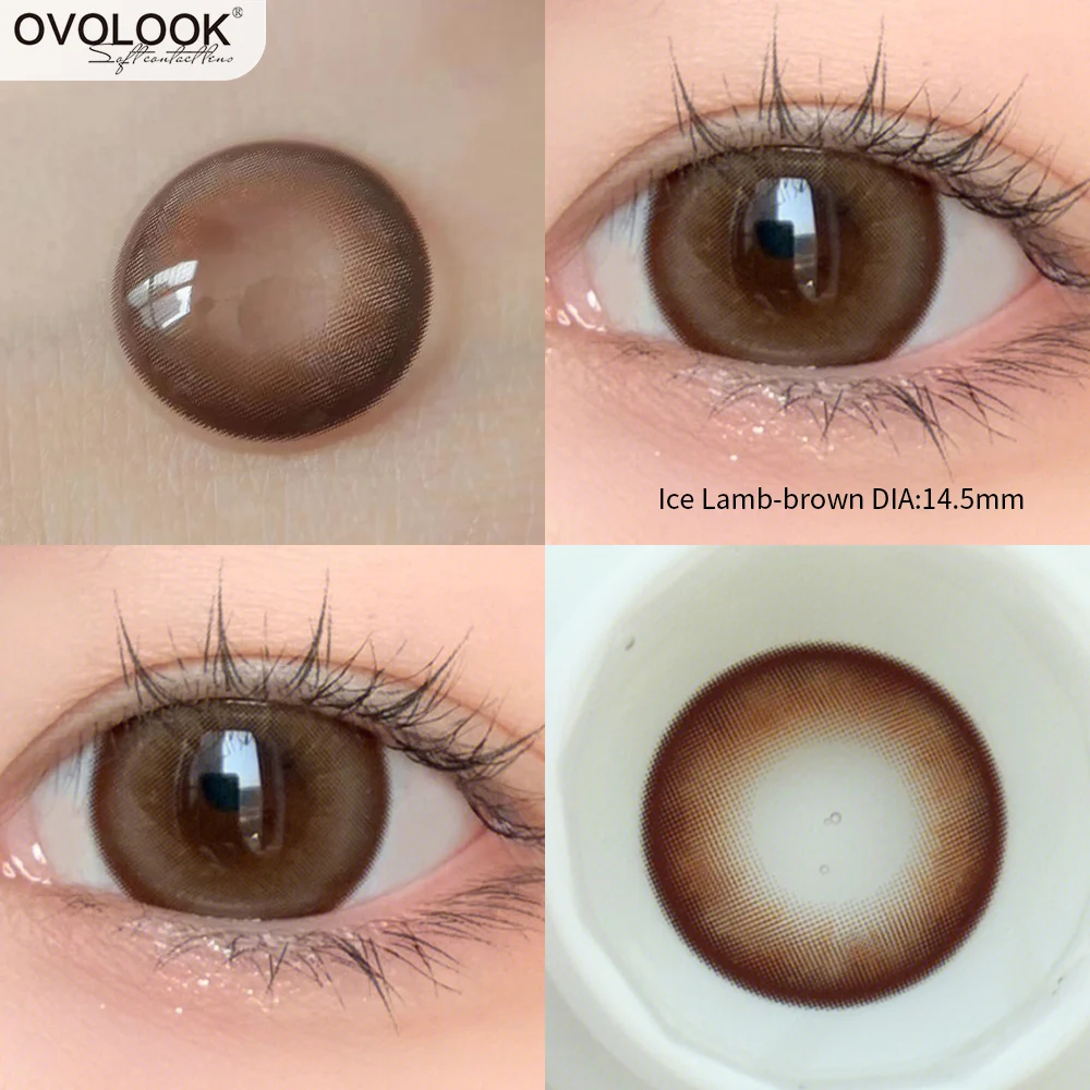 OVOLOOK-1 Pair Super Natural Contact Lenses for Eyes Beauty Pupil Color Lens for Myopia Eyes Yearly Use Comestic Eye Color Lens
