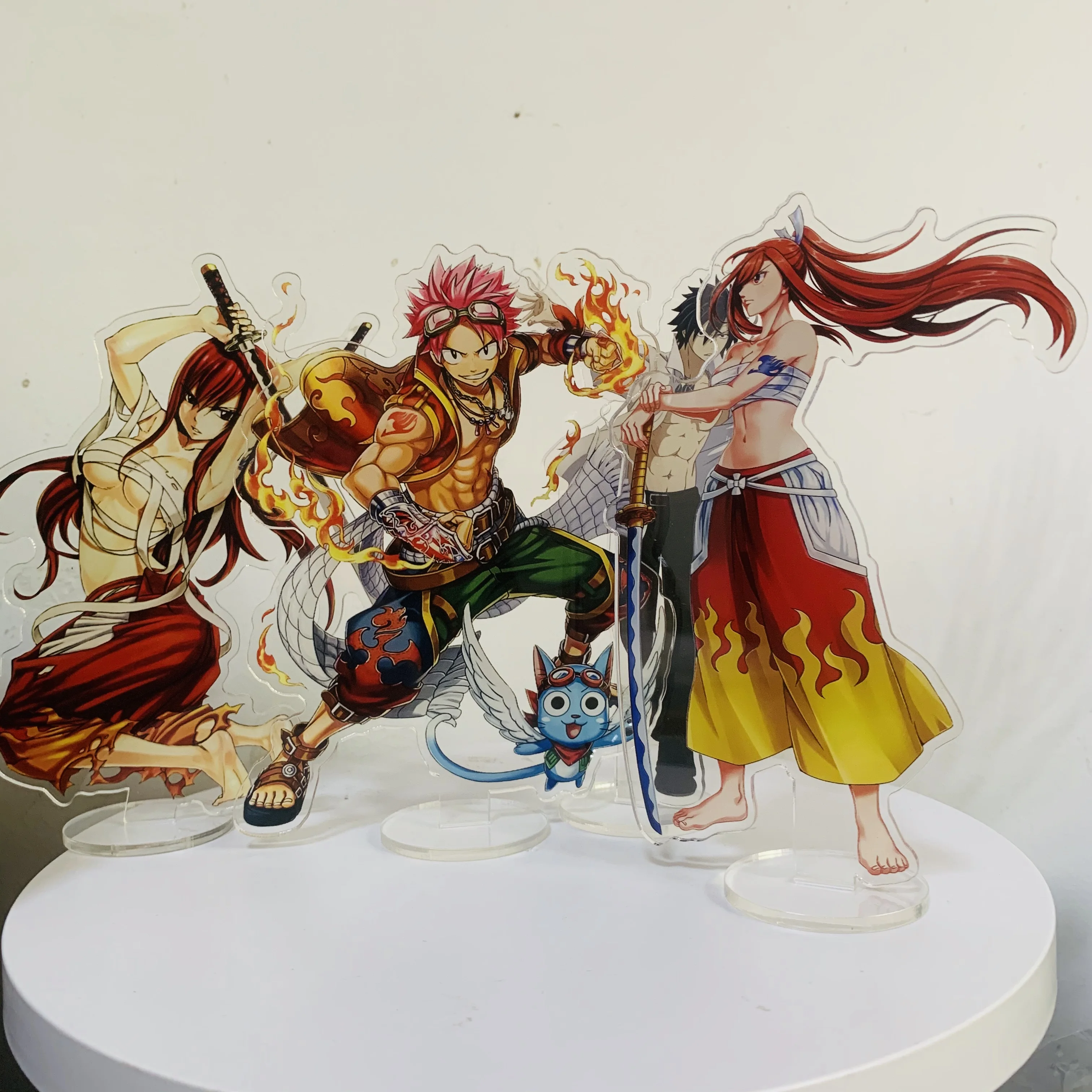 FAIRY TAIL Anime Figure Etherious Natsu Dragneel Acrylic Stands Gray Fullbuster Character Model Plate Desk Decor Standing Sign