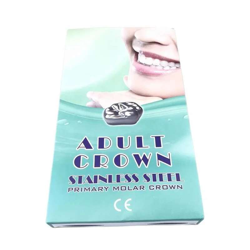 

48PCS Adult Primary Molar Teeth Crown Stainless Steel Temporary Crowns/Orthodontic Adult Teeth Crown Stainless Steel Tooth Crown