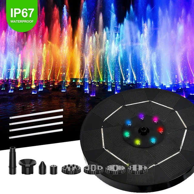 3,5W Napenergia Kerti Madárfürdő Szökőkút Szivattyú Hajtott Úszó Vízesés 6 Fúvókával A Tó Medence Halkartályához - Image 2