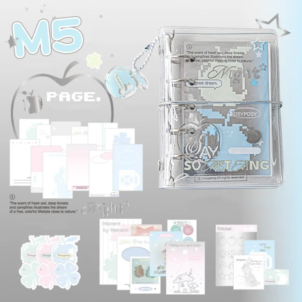 Stationery Hand Ledger M5 Pocket Binder Notebook Mini Twill Loose-leaf Notebook Binder Diary Hand Account Book School