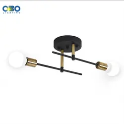 Vintage Simple Ceiling Lamp Double Head Black Living Room Dining Room Bedroom Creative Personality Lighting E27 Ceiling Lights