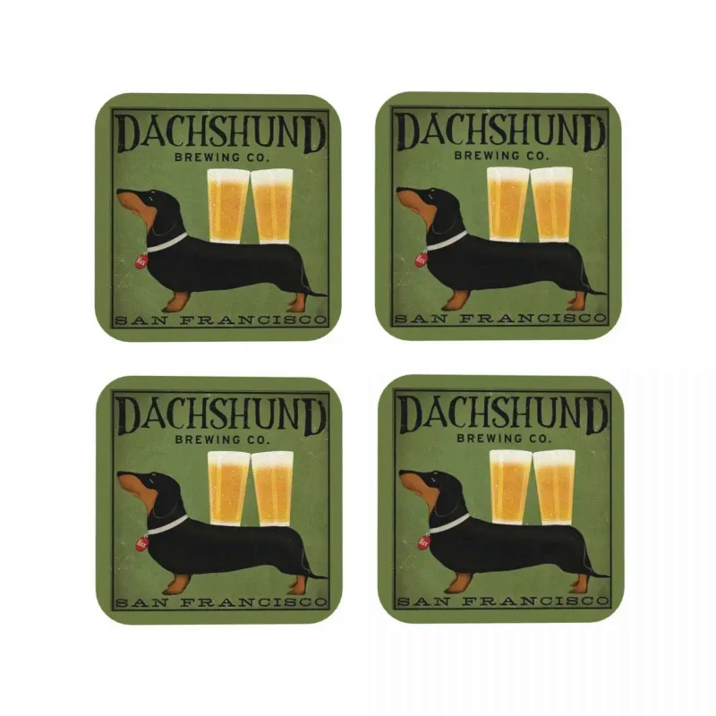 

Dachshund Brewing Co Coaster Baking Mat Dining Table Decoration & Accessories Induction Mat For Drying Dishes Mat Coffee Mat