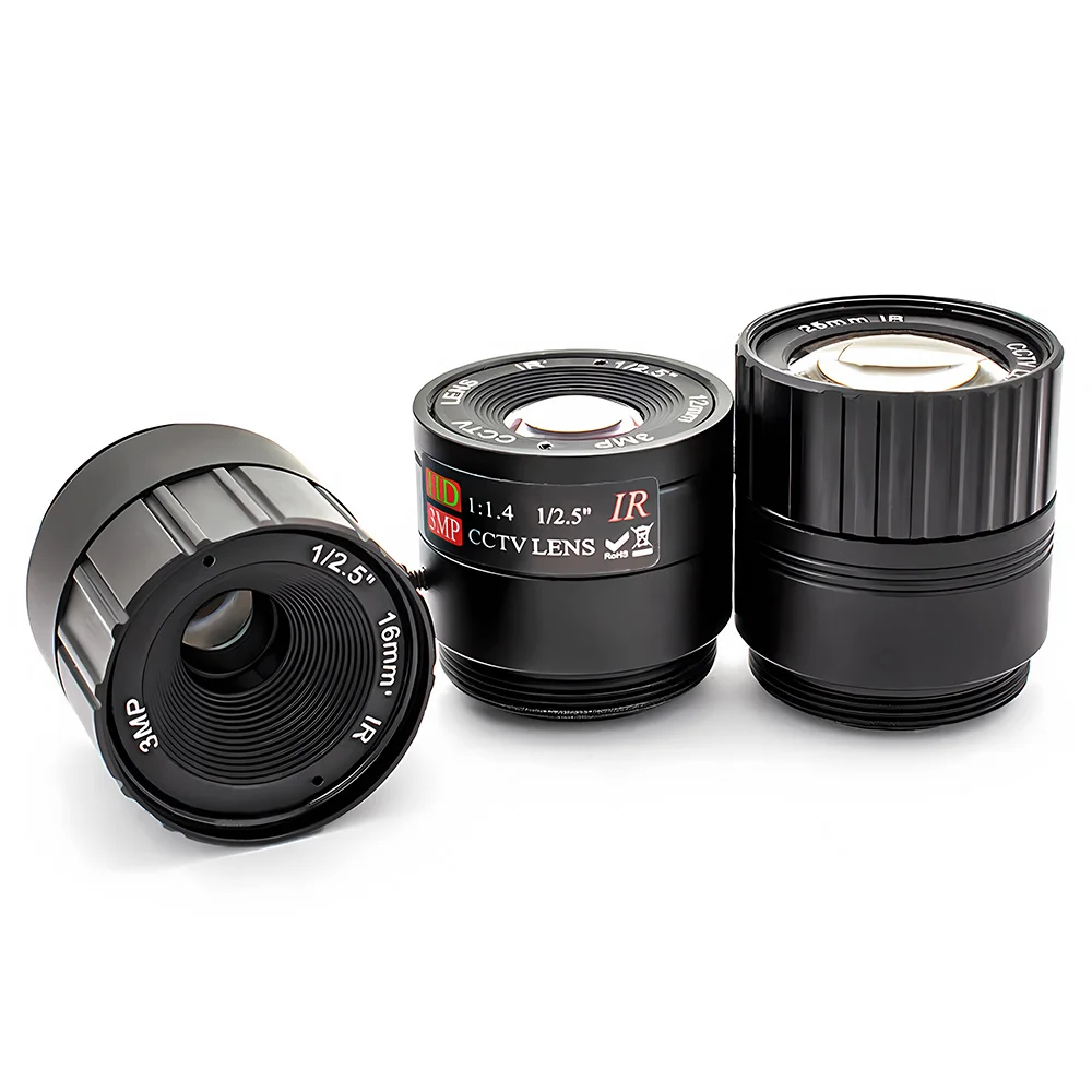 12/16/25mm CS Mount Lens 1/2" 1/2.5" Image Format CCTV Camera Lens With Narrowba