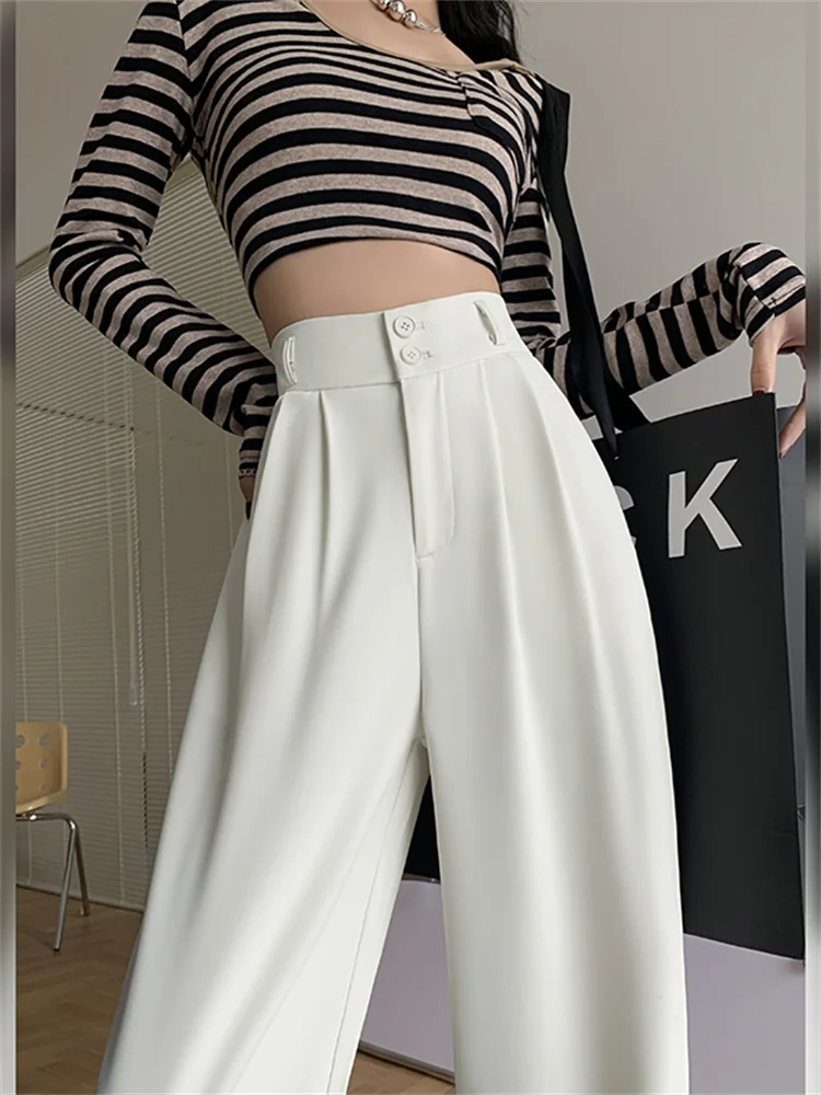 2023 Women Black High Waisted Skinny Pants Korean Fashion Seamless