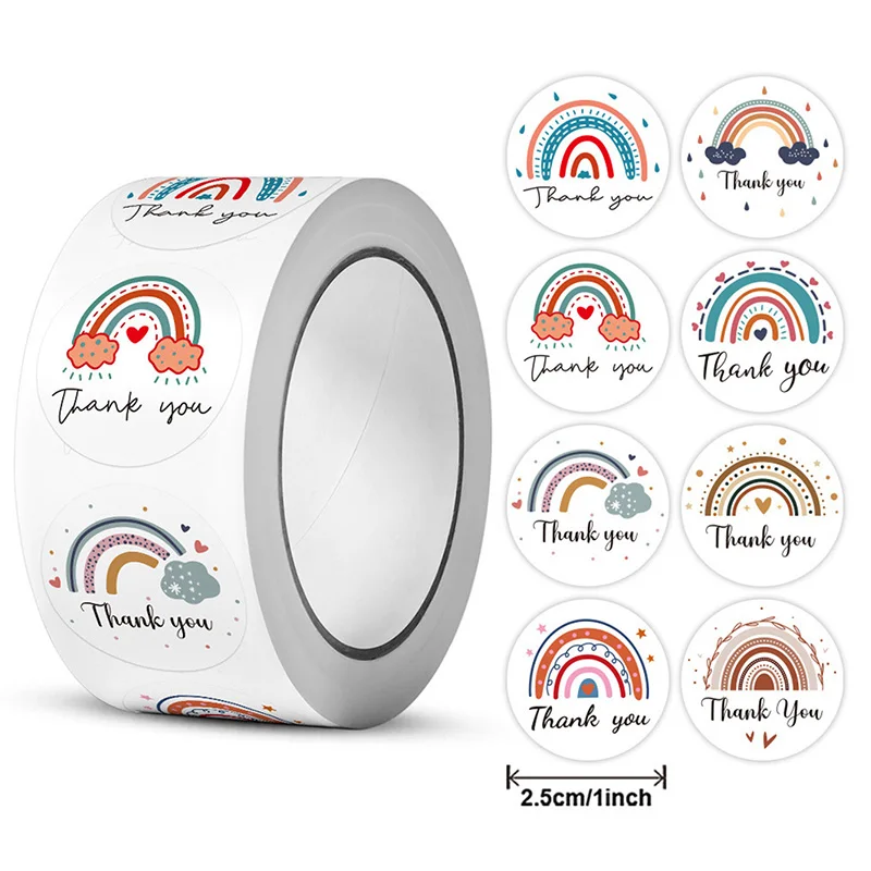 500Pcs Round Thank You Stickers for Envelope Seal Labels Gift Packaging decor Birthday Party Scrapbooking Stationery Stickers